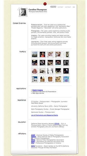 Sample resume for photographer