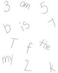 Sample Chart of Letters, Numbers and Words