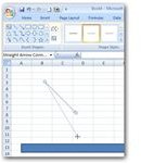 Process of Lengthening and Changing Angle of Line in Excel