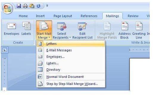 microsoft word mail merge