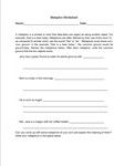 Metaphor Worksheet