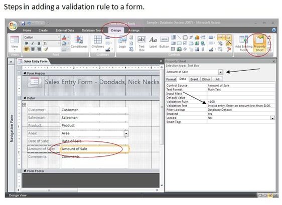 MS Access Validation Rules