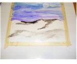 Paint grey on hillsides and near moon