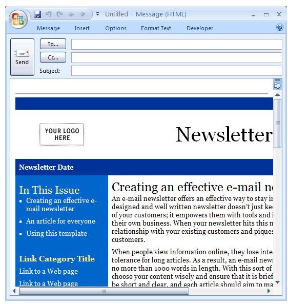 Save Email Outlook Template 2007