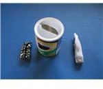 Magnets inserted into container with motor