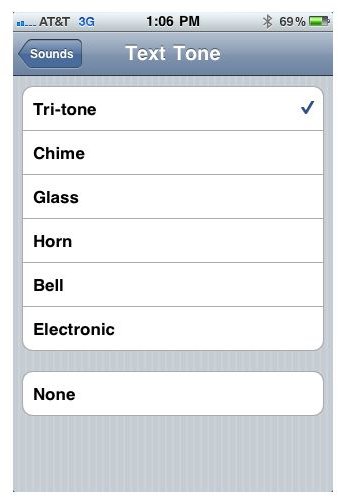 Changing iPhone Text Message Tones