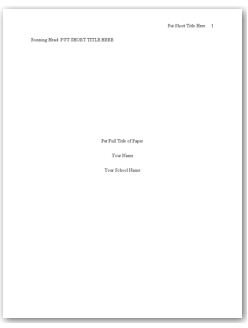 apa cover page template