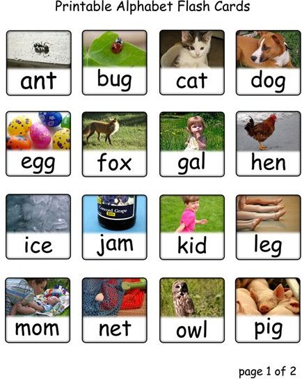 Printable Preschool Three Letter Words With Photos And Flash Cards To Help Teachers