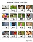 Preschool Worksheet on Three Letter Words: Alphabet Flash Cards/Printables