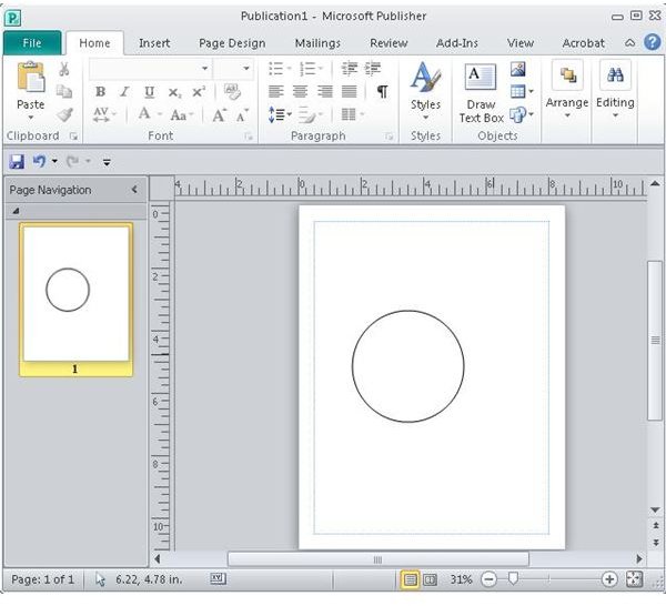 how to type text in a circle publisher