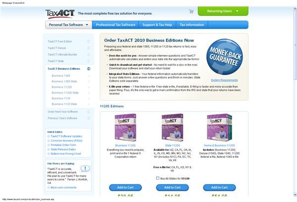 Taxact 2011 Business 1120 Edition