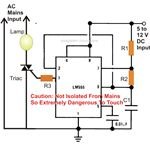 Simple IC 555 AC Mains Lamp Flasher Circuit Diagram, Image