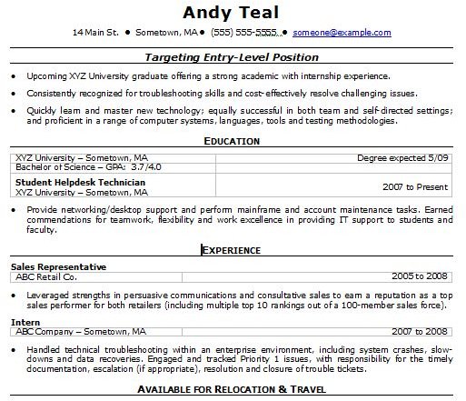 Military chronological resume template