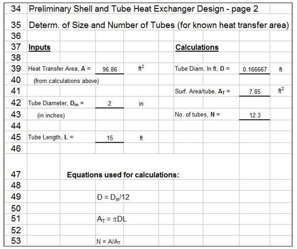 Heat Exchanger Calculations and Design with Excel Spreadsheet Templates