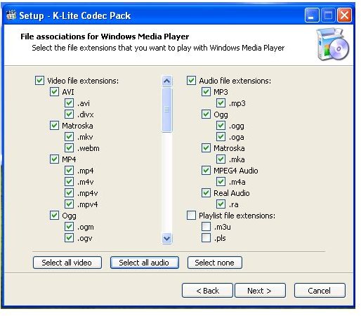 media player codec pack for xp