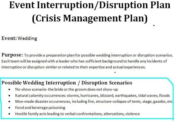 event crisis management plan template