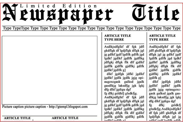 Newspaper Front Page Template For Microsoft Word