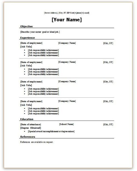 Chronological Resume Template Microsoft Word Finding and Choosing the Right Microsoft Word Resume Template. Chronological Resume Template