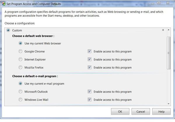 Choose The Programs That Windows Uses By Default
