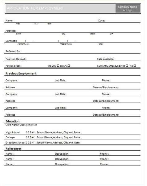 ... templates four downloadable job application templates written by