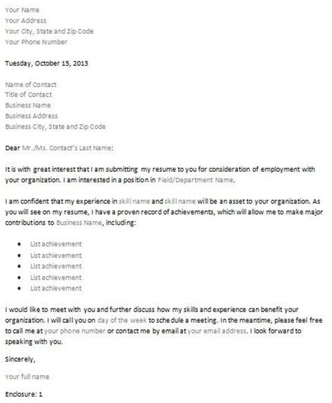 Letter Of Application: Letter Of Interest For A Job In ...