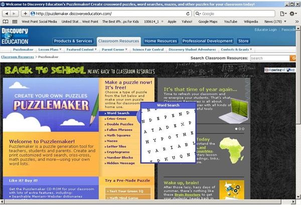 Puzzlemaker discovery education answer key