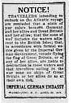 Lusitania Warning