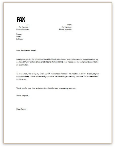Cover letter template word