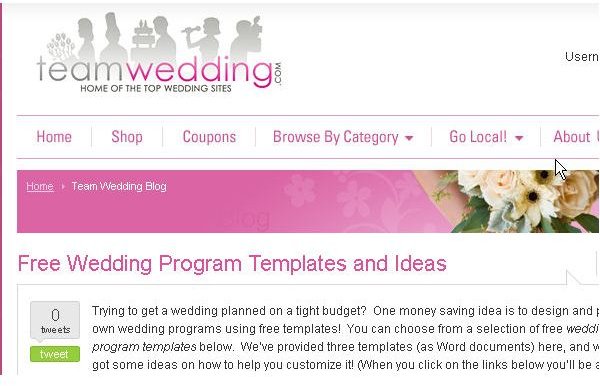 What websites offer free Word templates for wedding programs?