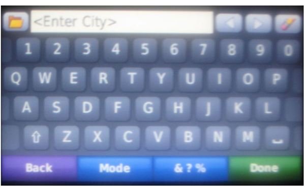 When entering an address, the 205W unit assumes (by default) that you're entering a street address in the same state or region that you're currently in.