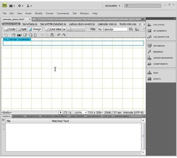 Create a Dynamic Calendar in Dreamweaver Using the Yahoo YUI Calendar