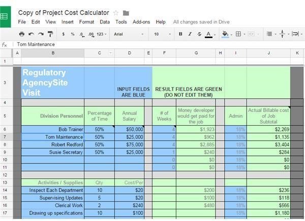 Estimate Template For Google Sheets