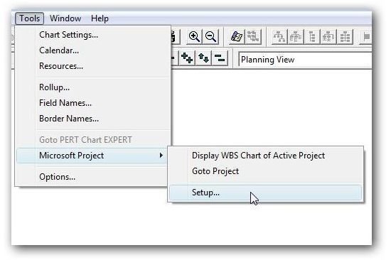 Setup Microsoft Project from WBS Chart Pro