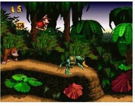 Donkey Kong Country features clever platforming in each of its levels.