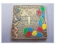 Happy Birthday geocaching coin in gold