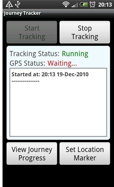 Journey Tracker Home Screen