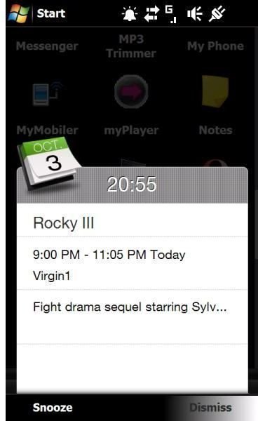 OnTV allows you to set reminders