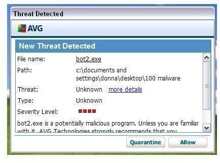 Malware Sample detected by AVG IDP