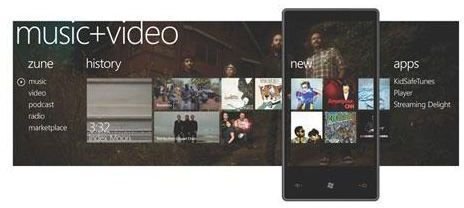 The amazing new Windows Phone 7 Series media player mobile interface