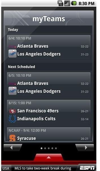 Top 10 Android Sports Apps - ESPN Scorecenter