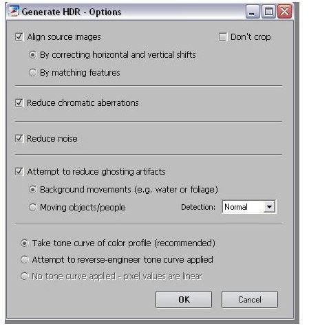 Generate HDR Options