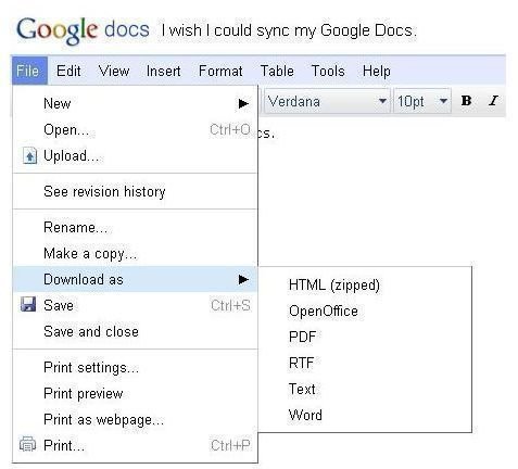 Sync Google Docs without Google Gears