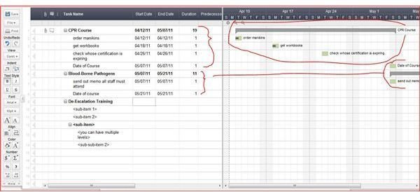 Smart Sheet - List of Tasks