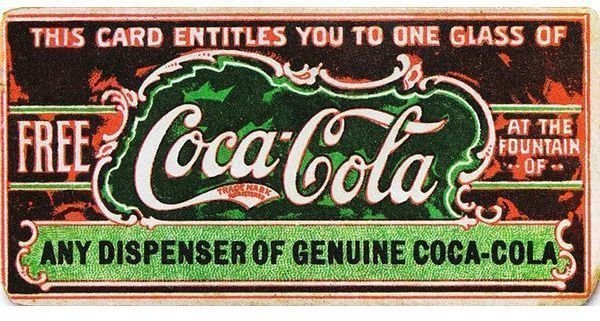 “Ticket for free glass of Coca-Cola” by Wired/Wikimedia Commons via public domain license