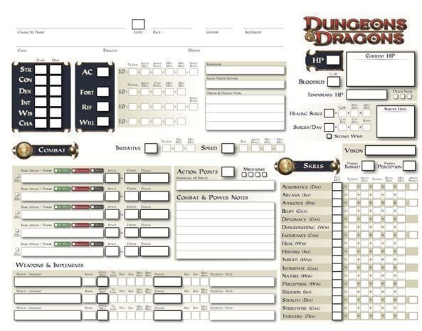 Find Printable D&D Character Sheets to Enhance Your Game Session