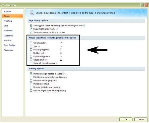 Custom Formatting Marks