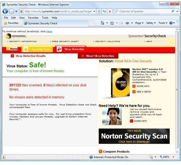 symantec free online virus scan