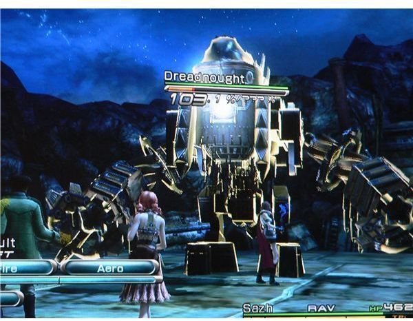 Final Fantasy XIII: Dreadnought boss fight.