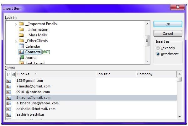 Fig 2 - Send Email Distribution List to Someone In Outlook - Select All Contacts