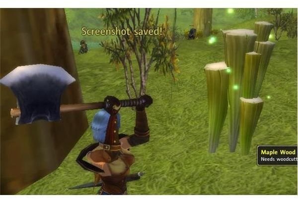 Woodcutting screenshot in Runes of Magic